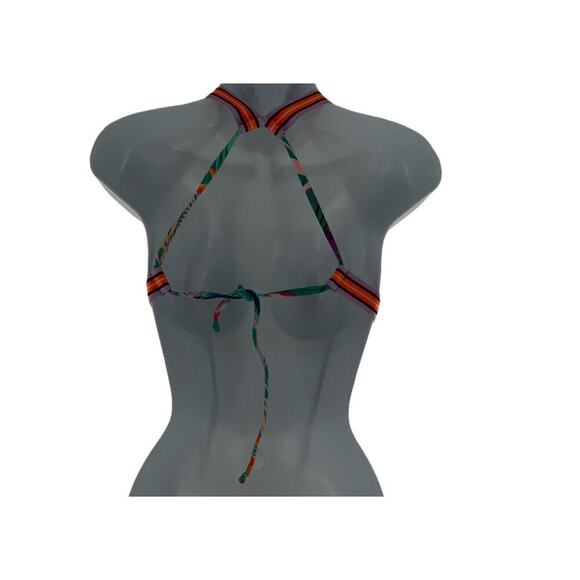 Xhilaration Bikini Top Junior Multicolor Striped Tropical Bralette Size Small - Picture 3 of 8